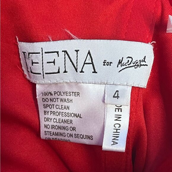 MAC DUGGAL 26078I JUMPSUIT In RED Velvet Size 4 - Picture 8 of 10